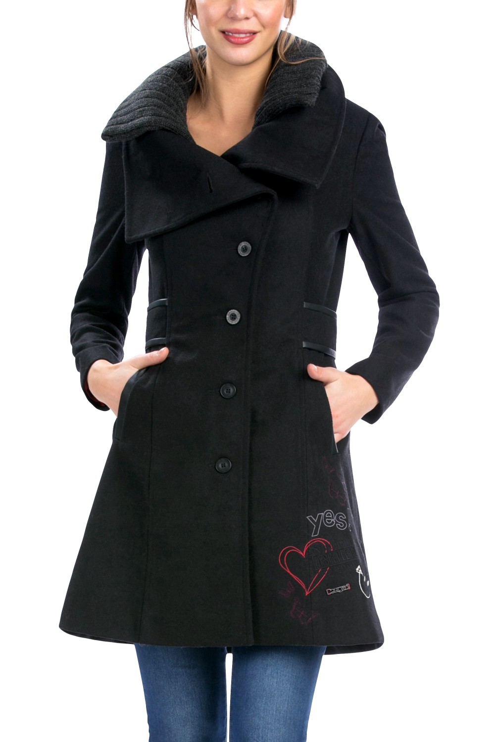 Desigual Damen Mantel Winter Mantel in ALinie CHAQ_NEREA eBay